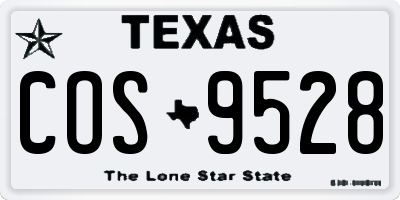 TX license plate COS9528