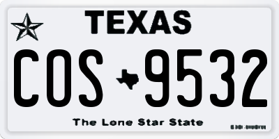 TX license plate COS9532