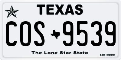 TX license plate COS9539