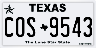 TX license plate COS9543