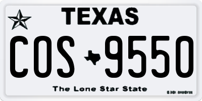 TX license plate COS9550