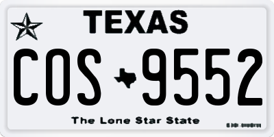 TX license plate COS9552