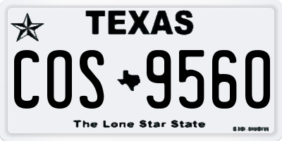 TX license plate COS9560