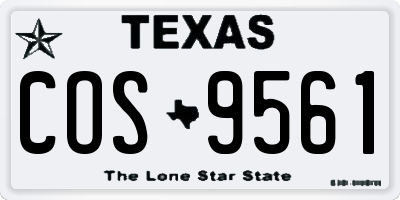 TX license plate COS9561