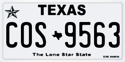 TX license plate COS9563