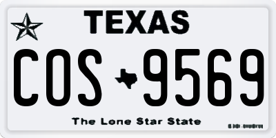 TX license plate COS9569