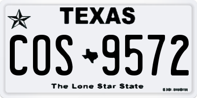 TX license plate COS9572