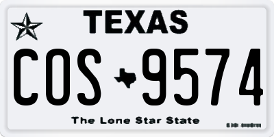 TX license plate COS9574