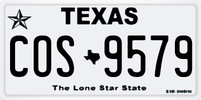 TX license plate COS9579