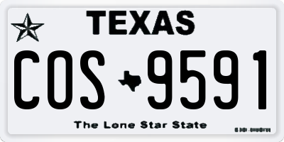TX license plate COS9591