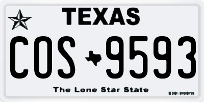 TX license plate COS9593