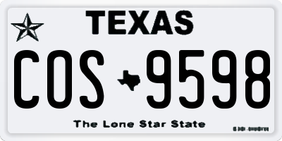 TX license plate COS9598