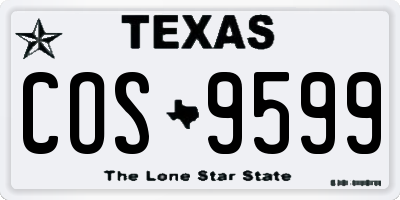 TX license plate COS9599