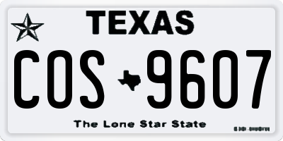TX license plate COS9607