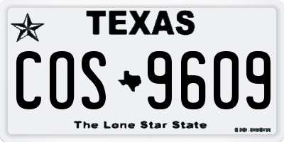 TX license plate COS9609