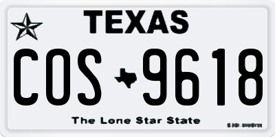 TX license plate COS9618