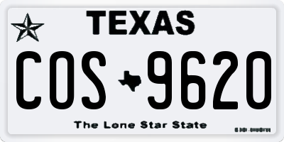 TX license plate COS9620