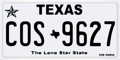 TX license plate COS9627