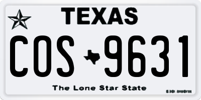 TX license plate COS9631