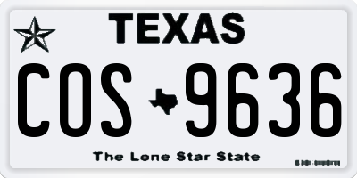 TX license plate COS9636