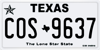 TX license plate COS9637
