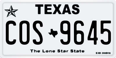 TX license plate COS9645