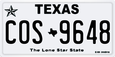 TX license plate COS9648