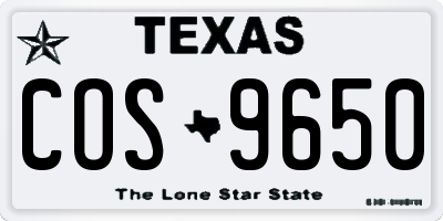 TX license plate COS9650