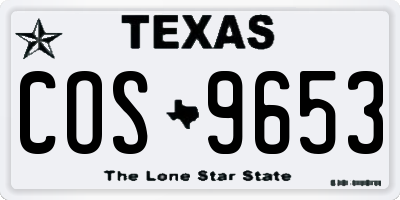 TX license plate COS9653