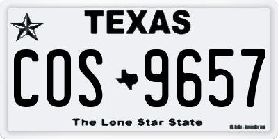 TX license plate COS9657