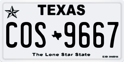 TX license plate COS9667