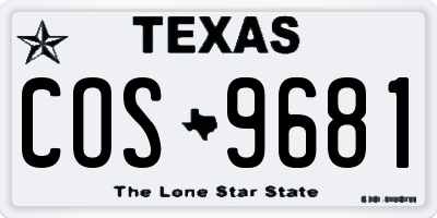 TX license plate COS9681