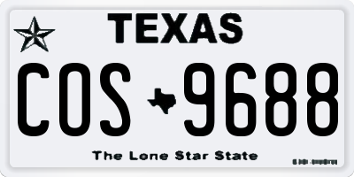 TX license plate COS9688