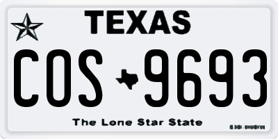 TX license plate COS9693