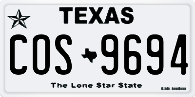 TX license plate COS9694