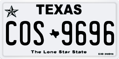 TX license plate COS9696
