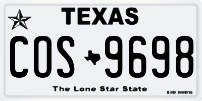 TX license plate COS9698