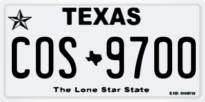 TX license plate COS9700
