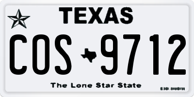 TX license plate COS9712