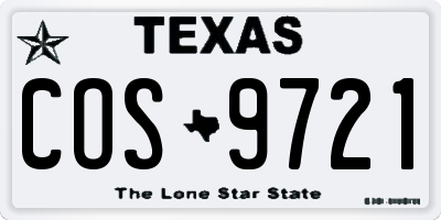 TX license plate COS9721