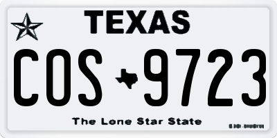 TX license plate COS9723