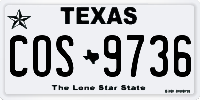 TX license plate COS9736