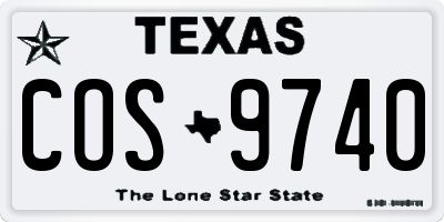 TX license plate COS9740