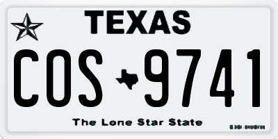 TX license plate COS9741