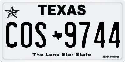 TX license plate COS9744