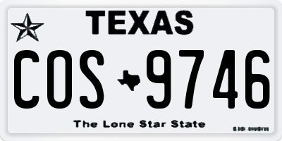 TX license plate COS9746