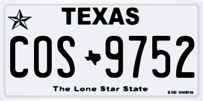 TX license plate COS9752