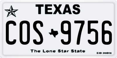 TX license plate COS9756
