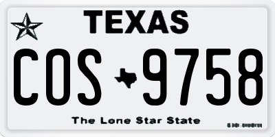 TX license plate COS9758