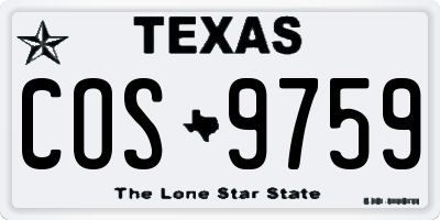 TX license plate COS9759